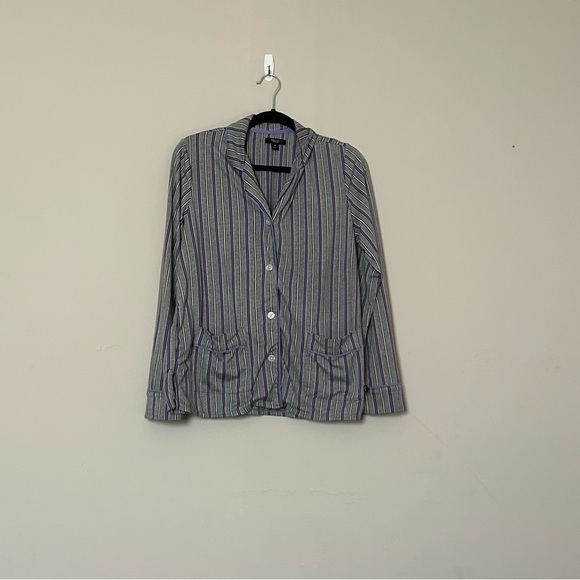 Simply Vera gray and purple striped classic pajamas (M). - Picture 4 of 8